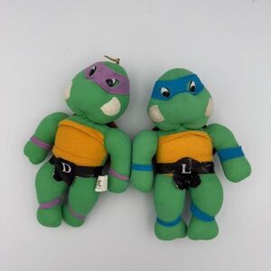 Vintage 1989 TMNT Leonardo Donatello  Plush 8" ACE Novelty Mirage Studios Ninja